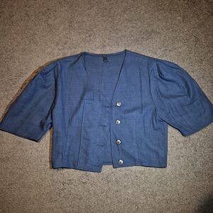 Blue Women's Button-Up Top